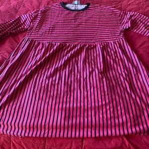 Cute hot pink and black striped oversized asos dress
